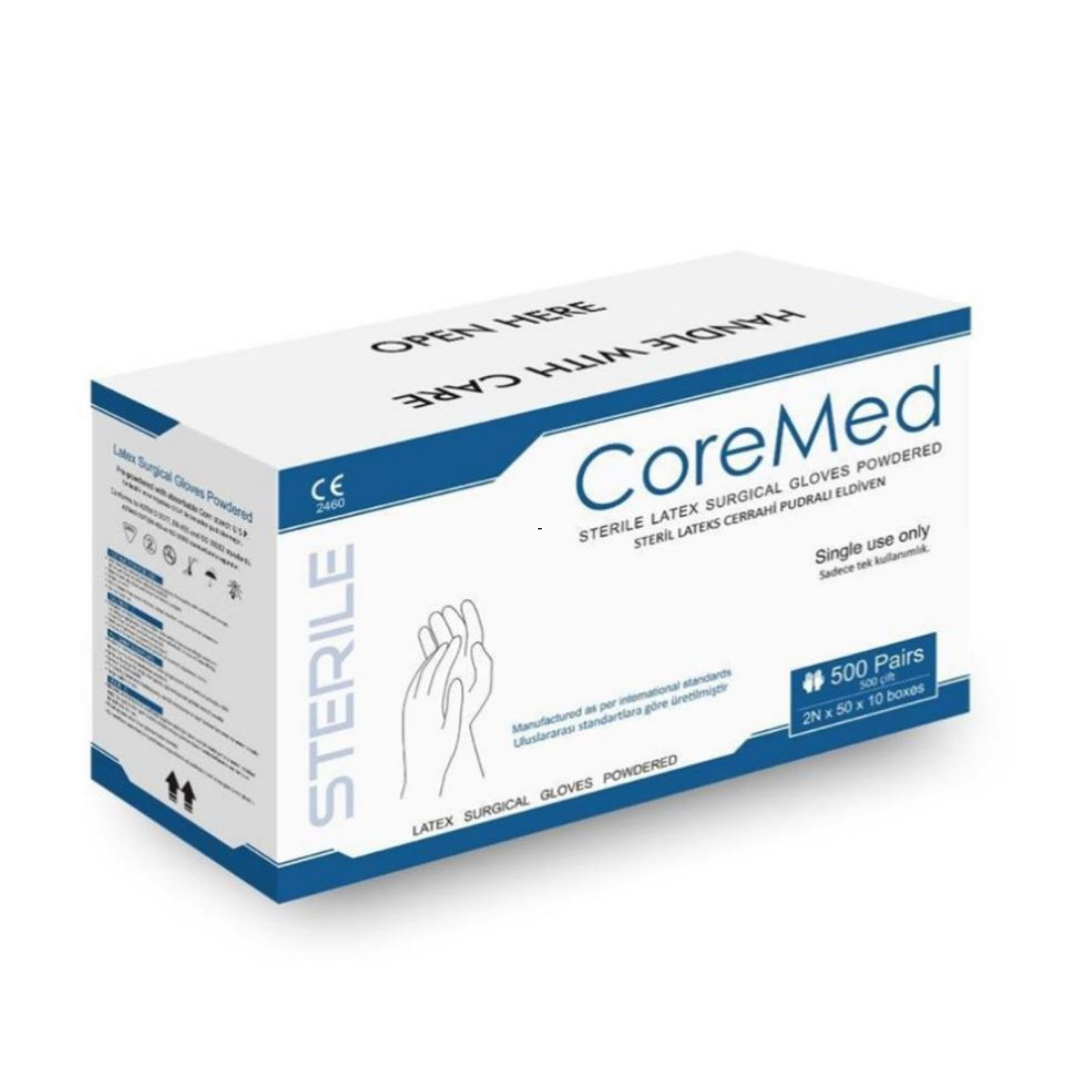 Coremed - Steril Cerrahi Eldiven - Pudralı - Lateks